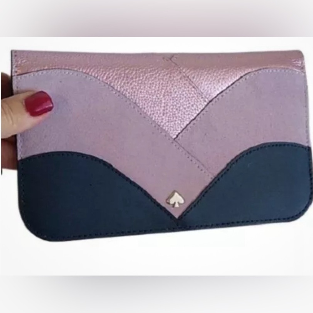 kate spade Pink and Black Leather Wallet Clutch
